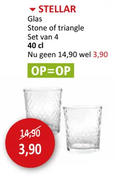 Aanbieding: Stellar Glas Stone of triangle