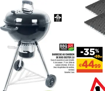 Offre: Barbecue au charbon de bois dexter 2.0