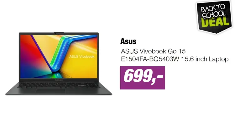 Aanbieding: ASUS Vivobook Go 15 E1504FA‑BQ5403W 15.6 inch Laptop