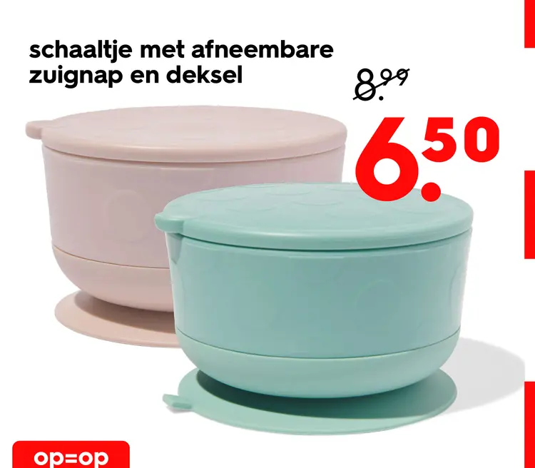 Promotie: schaaltje met afneembare zuignap en deksel