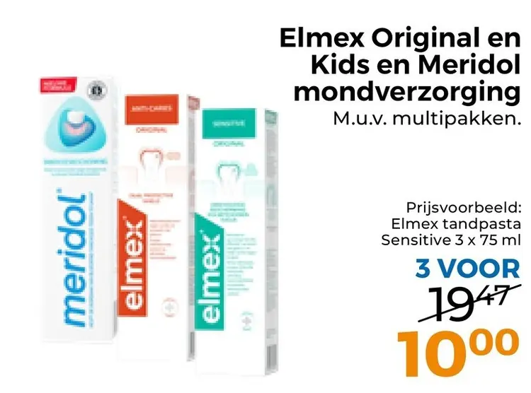 Aanbieding: Elmex Original en Kids en Meridol mondverzorging