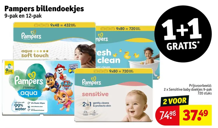 Promotie: Billendoekjes 9-pak en 12-pak