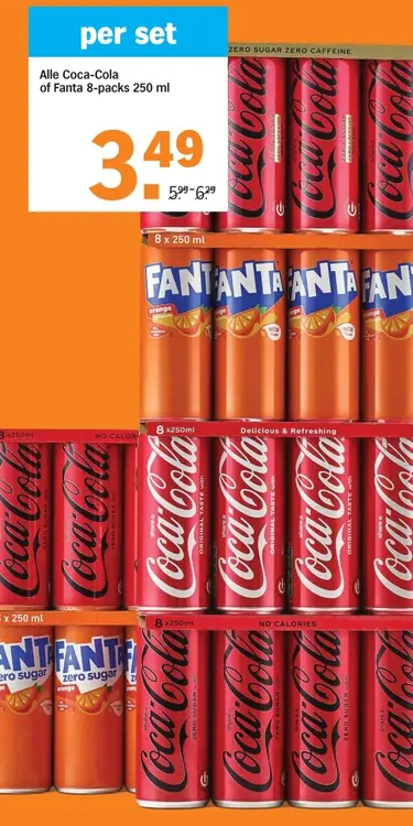 Aanbieding: Coca-Cola of Fanta 8-packs