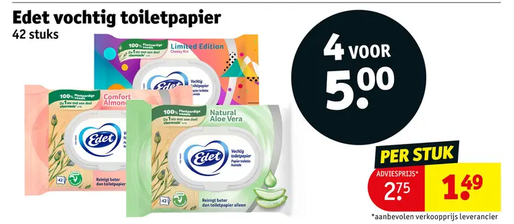Promotie: Edet vochtig toiletpapier