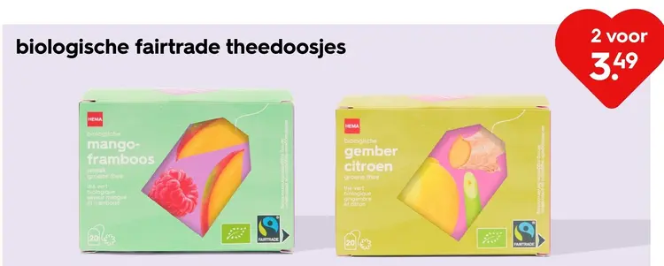 Promotie: Biologische fairtrade theedoosjes