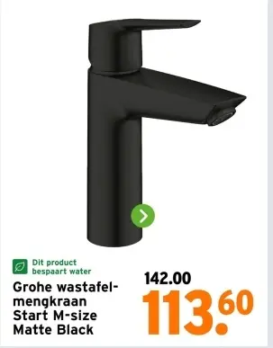 Aanbieding: wasktafel-mengkraan Start M-size Matte Black