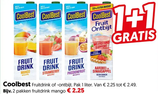 Aanbieding: Fruitdrink of -ontbijt