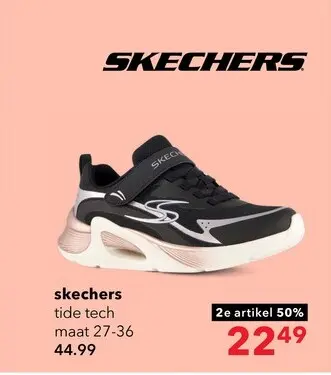 Aanbieding: Skechers Tide Tech meisjes sneakers zwart goud