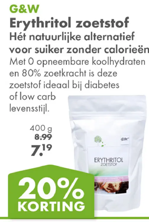Aanbieding: Erythritol zoetstof