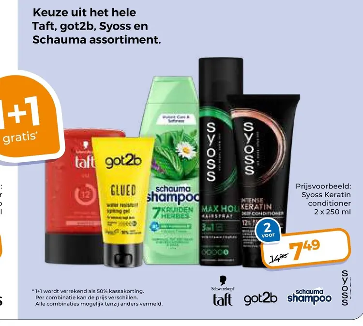 Aanbieding: Taft, Got2b, Syoss en Schauma assortiment