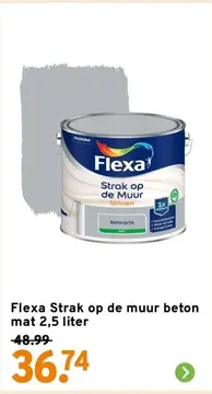 Aanbieding: Flexa Strak op de muur beton mat 2,5 liter