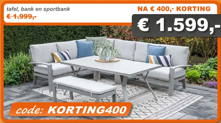 Aanbieding: Camilo lounge dining set 6-delig
