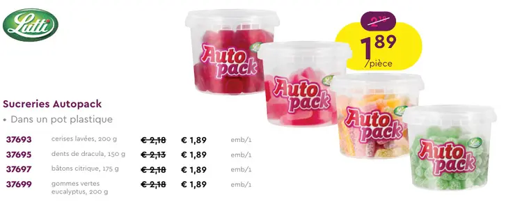 Offre: Sucreries Autopack