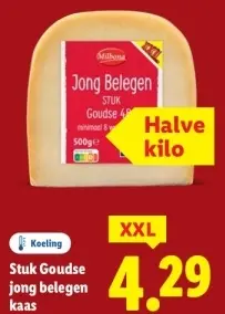 Aanbieding: Stuk Goudse jong belegen kaas