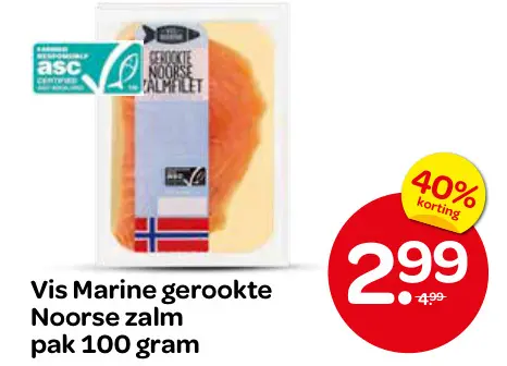 Aanbieding: Vis Marine gerookte Noorse zalm