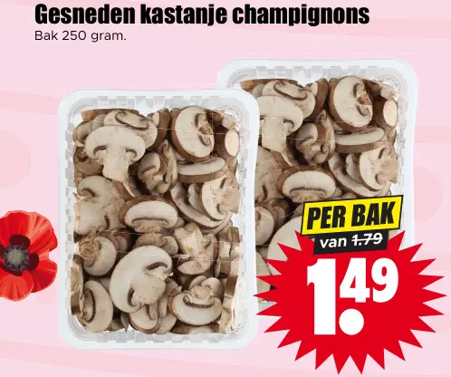 Aanbieding: Gesneden kastanje champignons