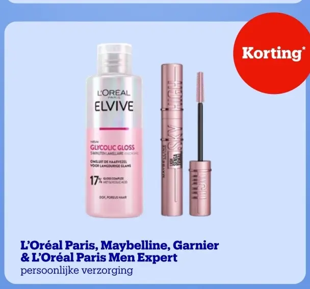 Aanbieding: L'Oréal Paris, Maybelline, Garnier & L'Oréal Paris men Expert