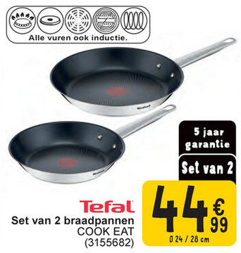 Aanbieding: Set van 2 braadpannen COOK EAT