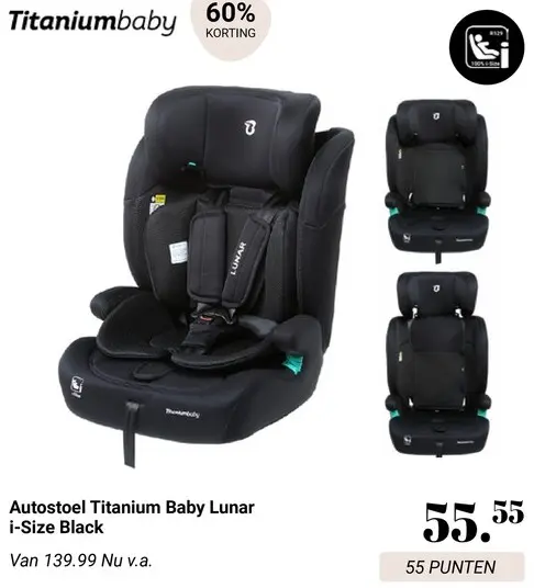 Aanbieding: Autostoel Lunar i-Size Black