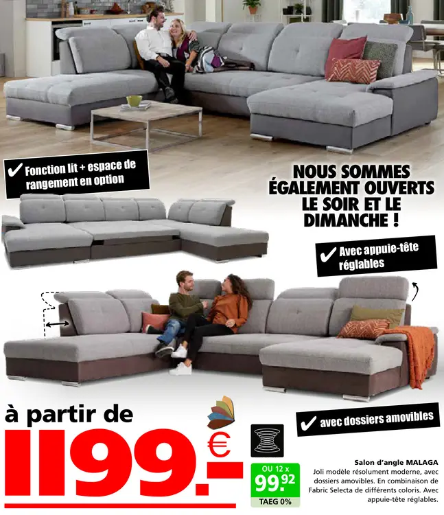 Offre: Salon d'angle MALAGA