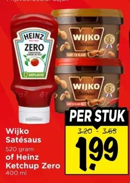 Aanbieding: Satésaus of Ketchup Zero