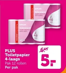 Aanbieding: PLUS Toiletpapier 4-laags