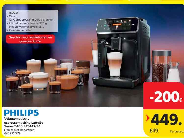 Promotie: Volautomatische espressomachine LatteGo Serie