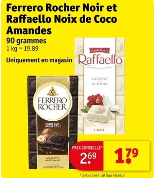 Offre: Ferrero Rocher Noir et Raffaello Noix de Coco Amandes