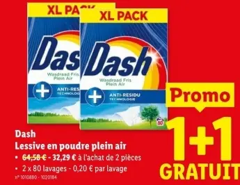 Offre: Dash Lessive en poudre plein air
