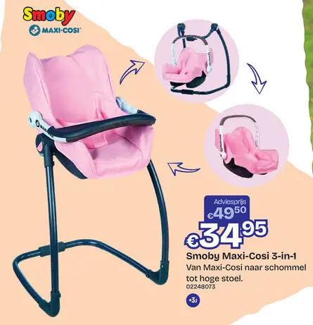 Aanbieding: Eetstoel Maxi Cosi Quinny roze 3-in-1
