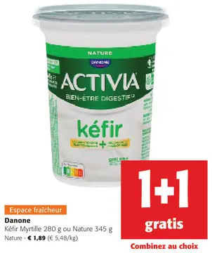 Offre: Kéfir Myrtille ou Nature