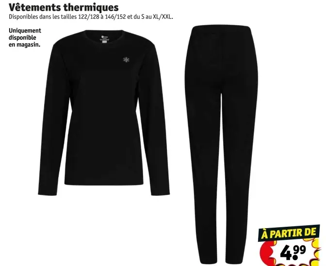 Offre: Vêtements thermiques