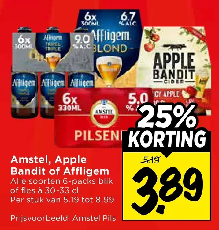Aanbieding: Amstel, Apple Bandit of Affligem