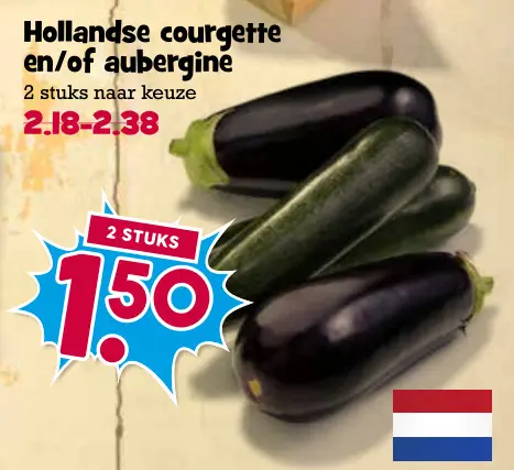 Aanbieding: Hollandse courgette en/of aubergine