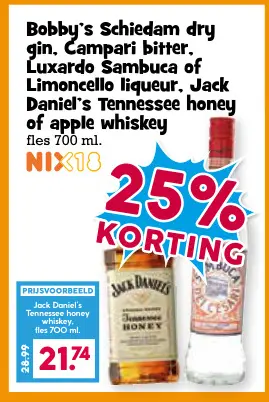 Aanbieding: Schiedam dry gin, Campari bitter, Luxardo Sambuca