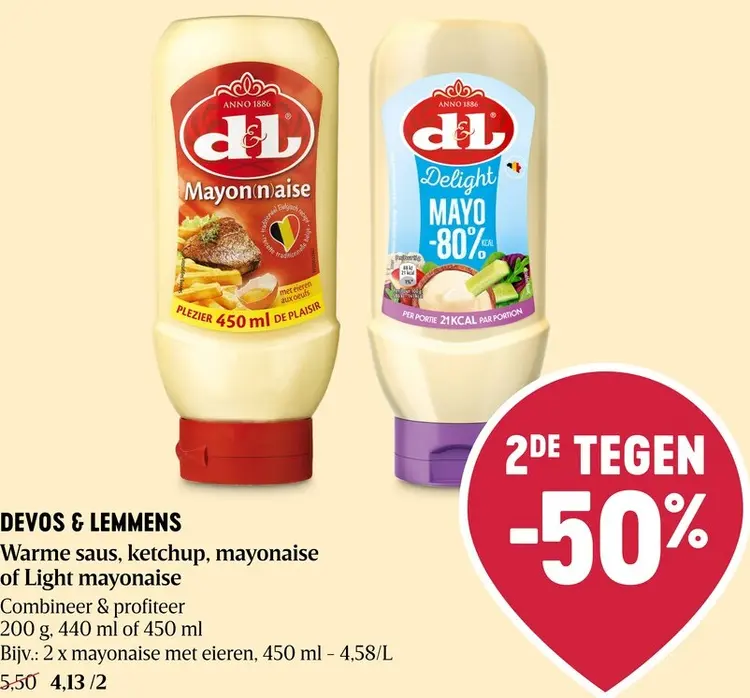 Promotie: Warme saus, ketchup, mayonaise of Light mayonaise