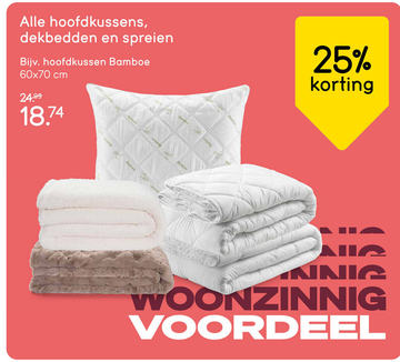 Aanbieding: Hoofdkussen Bamboe - 70x60 cm