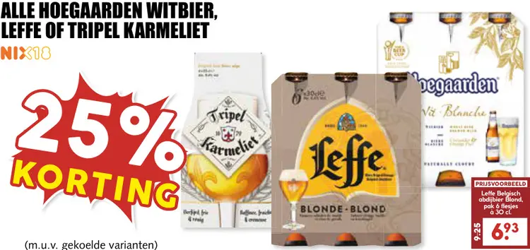 Aanbieding: Witbier, Leffe of Tripel Karmeliet