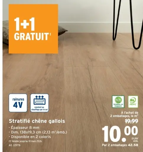 Offre: Stratifié chêne gallois