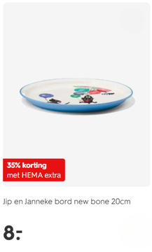 Aanbieding: Jip en Janneke bord new bone 20cm