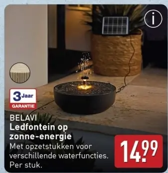 Aanbieding: BELAVI Ledfontein op zonne-energie