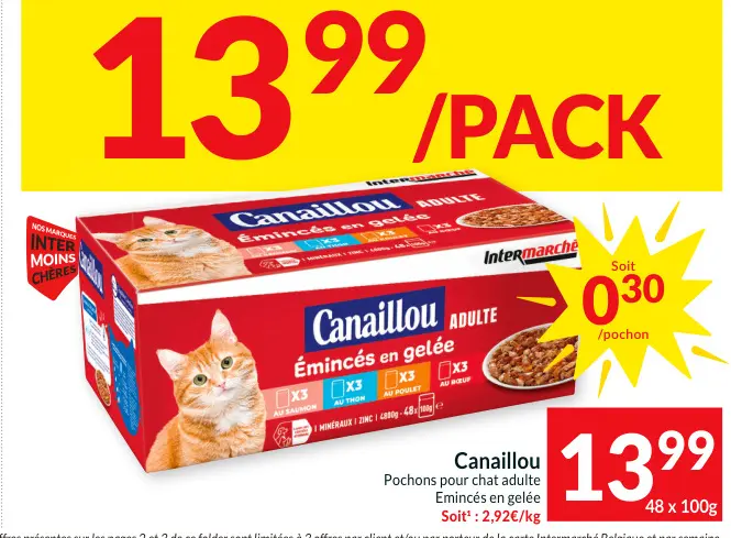 Offre: Canaillou Pochons pour chat adulte
