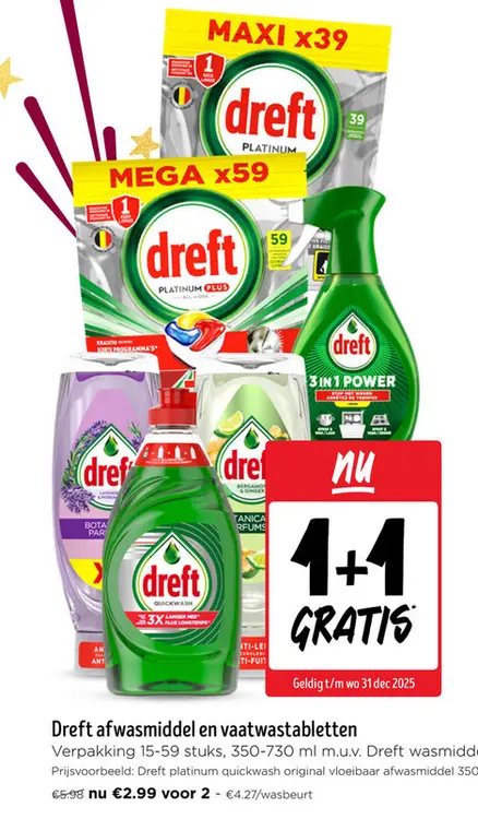 Promotie: Dreft afwasmiddel en vaatwastabletten