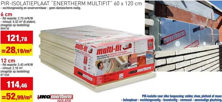 Promotie: Pir-isolatieplaat "Enertherm Multifit"