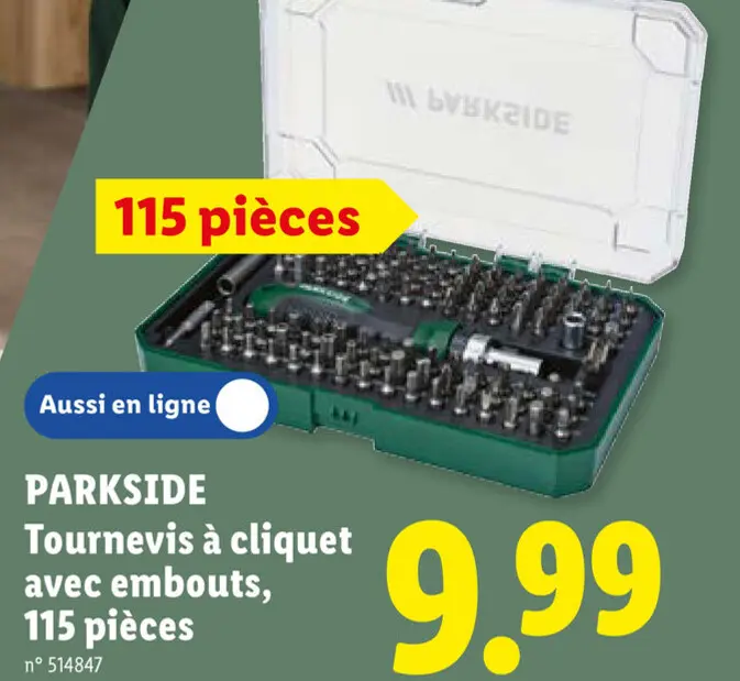 Offre: Tournevis à cliquet avec embouts