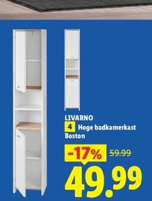 Aanbieding: Badkamerkast met 1 deur en 1 lade Boston