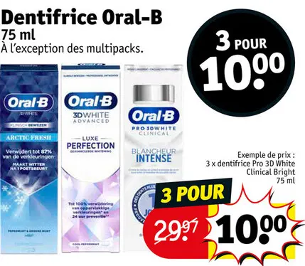 Offre: Dentifrice Oral-B