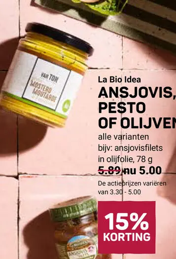 Aanbieding: Ansjovis, pesto of olijven