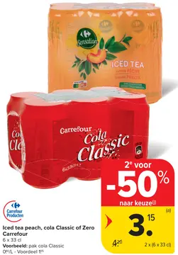 Aanbieding: Iced tea peach, cola Classic of Zero