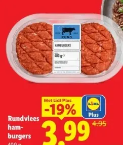 Aanbieding: Rundvlees hamburgers